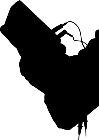 Open hand gesture on transparent background in close-up