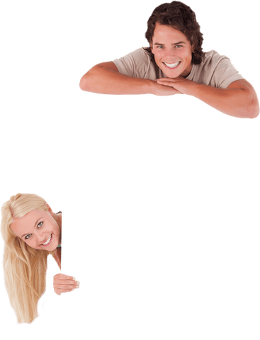 Smiling Couple with Blank Transparent Card Background - Download Free Stock Videos Pikwizard.com