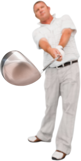 Golfer Swinging Silver Golf Club on Transparent Background - Download Free Stock Videos Pikwizard.com