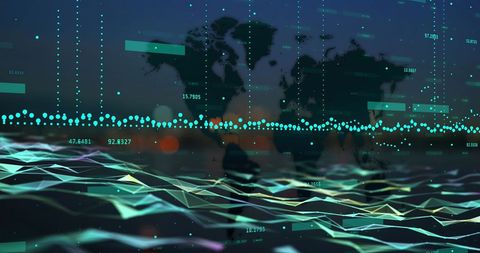Digital Data Processing Overlaying World Map - Download Free Stock Images Pikwizard.com