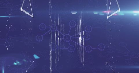 Digital Network Connections on Futuristic Blue Background - Download Free Stock Images Pikwizard.com