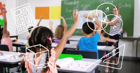 Classroom Learning with Interactive Math Concepts Display