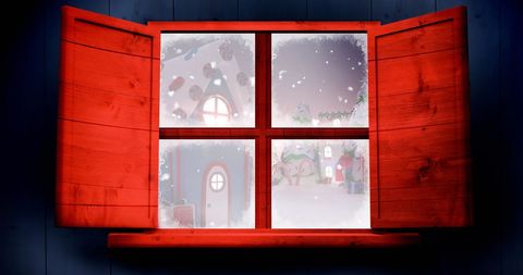 Cozy Winter Wonderland Seen Through Frosty Window - Download Free Stock Images Pikwizard.com