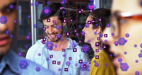 Digital Network Concept in Multicultural Office Meeting