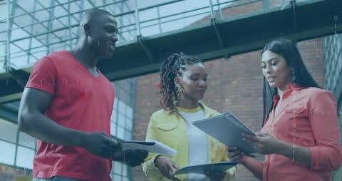 Diverse Team Collaborating with Data Driven Solutions