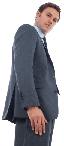 Confident Businessman in Suit on Transparent Background