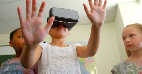 Children Exploring Education Using Virtual Reality in Classroom