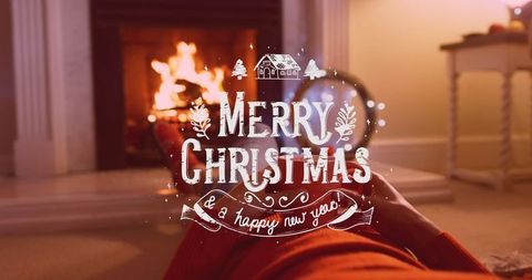 Cozy Christmas Eve with Warm Fireplace and Festive Ambiance