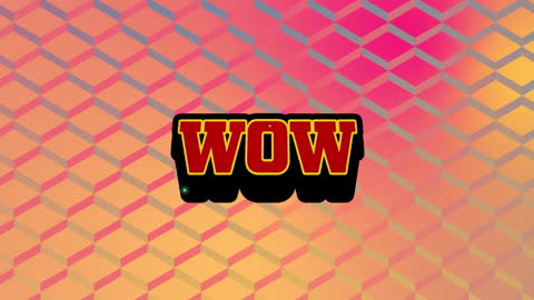 Retro Video Game Title Wow on Vibrant Background