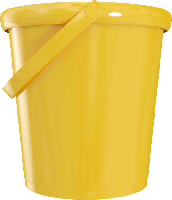 Yellow Plastic Bucket on Transparent Background Isolated Illustration - Download Free Stock Videos Pikwizard.com