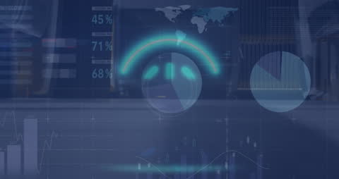 Innovative Neon Data Animation on Business Charts