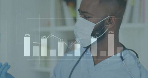 Doctor Analyzing Patient Data with Digital Overlay in Medical Clinic