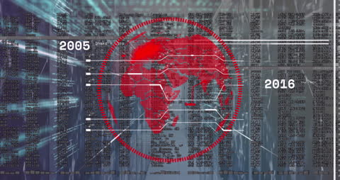 Digital Networking Globe Display over Server Room