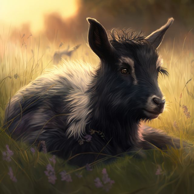Close up of cute pygmy goat in field, created using generative ai technology - Download Free Stock Photos Pikwizard.com