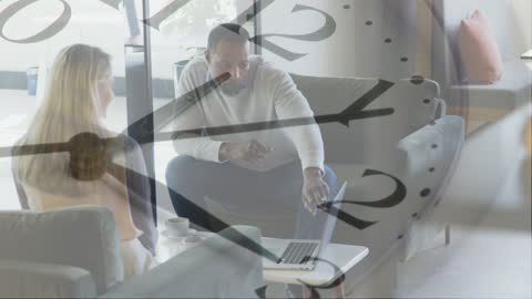 Business Meeting with Overlay of Global Network Connections