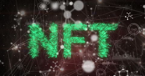 NFT in Digital Space with Data and Network Elements - Download Free Stock Images Pikwizard.com