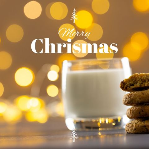 festive christmas milk and cookies with bokeh lights - Download Free Stock Templates Pikwizard.com