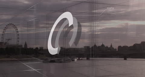 Animated Financial Data Over London Cityscape