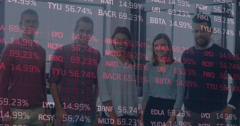 Business Professionals Analyzing Stock Market Data Overlay - Download Free Stock Images Pikwizard.com
