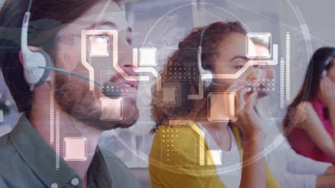 Call Center Support Staff Utilizing Modern Technology Interfaces