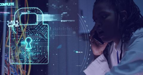 Cybersecurity Expert Analyzing Digital Security with Technology Interface - Download Free Stock Images Pikwizard.com
