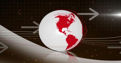 Abstract Globe with Moving Arrows on Digital Grid Background - Download Free Stock Images Pikwizard.com