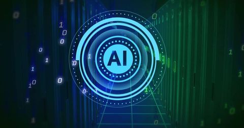 AI Data Processing with Digital Interface and Server Racks - Download Free Stock Images Pikwizard.com