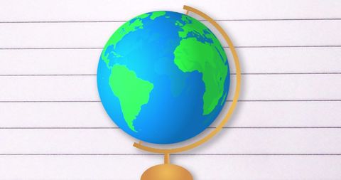 Colorful Spinning Globe with Stylized Continents - Download Free Stock Images Pikwizard.com