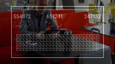 Business Traveler Analyzing Financial Data on Tablet in Cafe