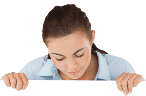 Businesswoman Presenting Blank Card on Transparent Background - Download Free Stock Videos Pikwizard.com
