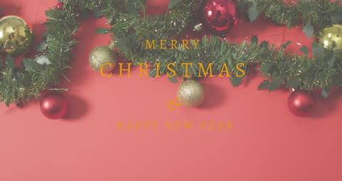 Festive Christmas and New Year Card with Decorations