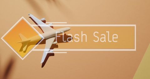 Travel Flash Sale Announcement with Plane and Leaf Shadow