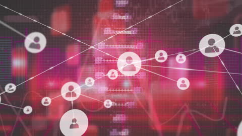 Digital Network Connection Overlaying DNA Strands