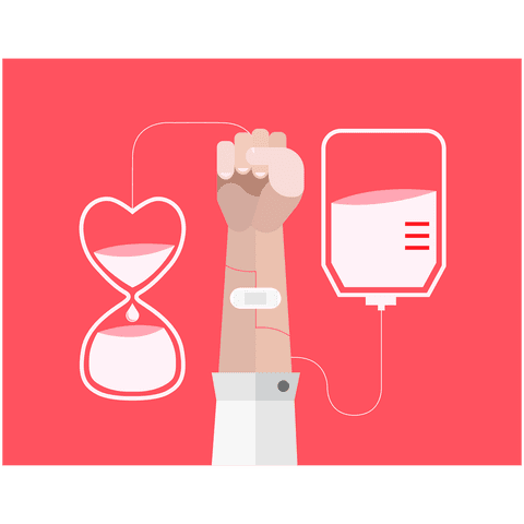Transparent Blood Donation Hourglass Vector Design