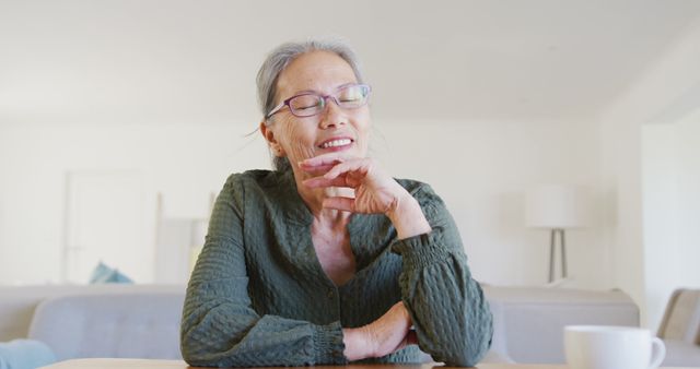 Content elderly woman relaxing with eyes closed and smiling - Download Free Stock Images Pikwizard.com