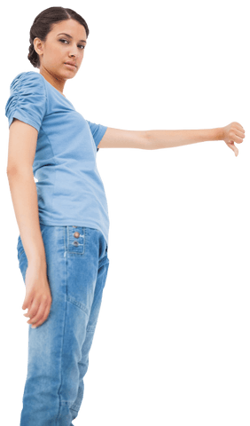 transparent brunette woman giving thumbs down gesture - Download Free Stock Videos Pikwizard.com
