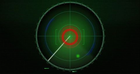 High-Tech Radar Scanning Interface with Motion Indicator