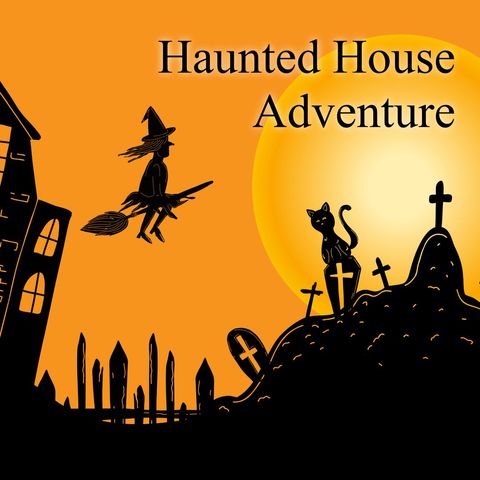 haunted house adventure with witch and black cat silhouettes - Download Free Stock Templates Pikwizard.com