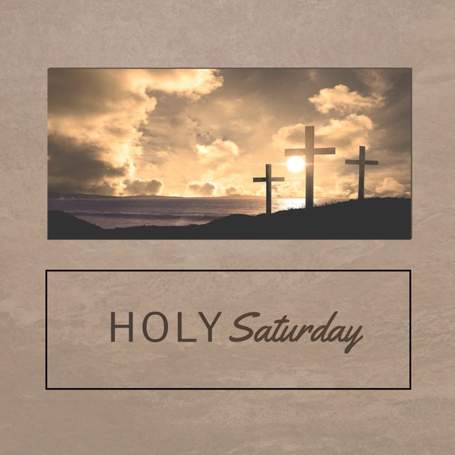 Silhouette Crosses at Sunset on Holy Saturday - Download Free Stock Templates Pikwizard.com