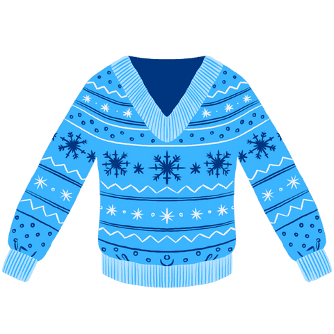 blue v neck snowflake sweater with transparent background - Download Free Stock Videos Pikwizard.com
