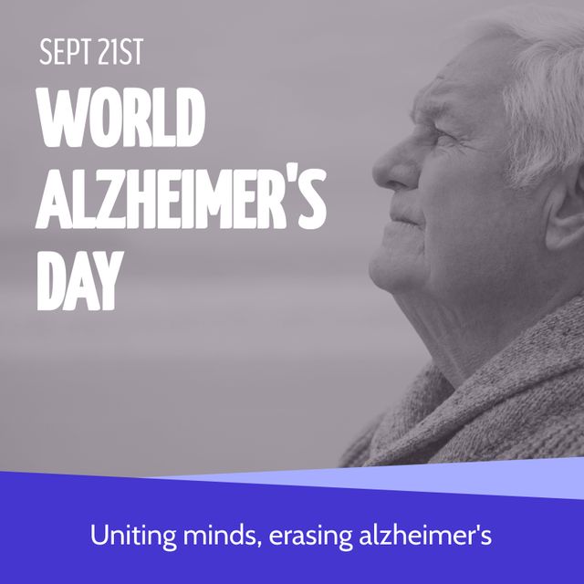 Senior Man Looking at Sea for World Alzheimer’s Day Awareness - Download Free Stock Templates Pikwizard.com