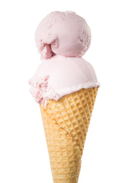 Double scoop strawberry icecream in the cone - Download Free Stock Photos Pikwizard.com