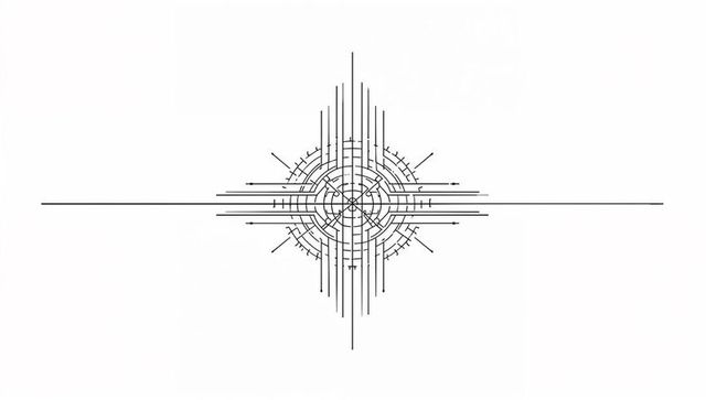 Symmetrical abstract geometric pattern with concentric rings