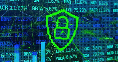 Futuristic Stock Market Data and Security Animation