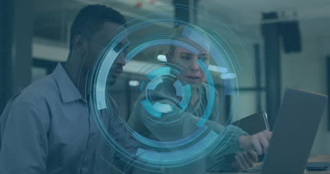 Digital Interface Concept in Diverse Business Workplace