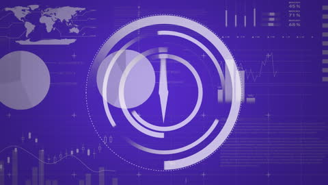 Futuristic Digital Interface with Spinning Clock