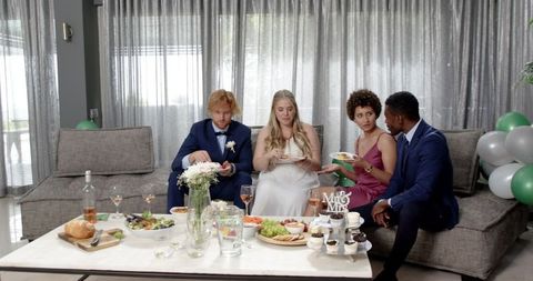 Joyful Wedding Reception with Celebrating Couples