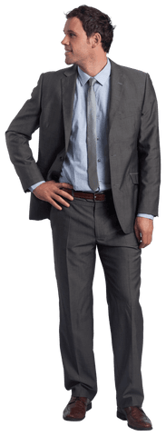 Confident Smiling Businessman on Transparent Background