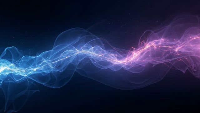 Abstract Flowing Luminous Wave in Vibrant Digital Space