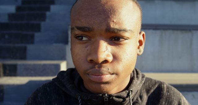 Close-Up of Thoughtful Teenage Boy - Download Free Stock Images Pikwizard.com